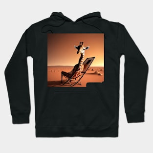 Giraffe Relaxing On Mars Hoodie